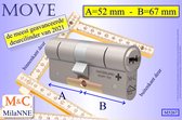 M&C MOVE - High-tech Security deurcilinder - SKG*** - 52x67 mm - Politiekeurmerk Veilig Wonen - inclusief gereedschap MilaNNE montageset