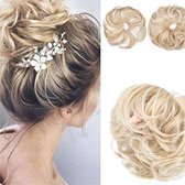 2x Hairbun Crunchie Haarstuk Haarknot Updo Messybun LIGHT BLOND