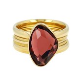 My Bendel - Ringenset grote ring bordeaux rood - My Bendel ringenset grote ring - Met luxe cadeauverpakking