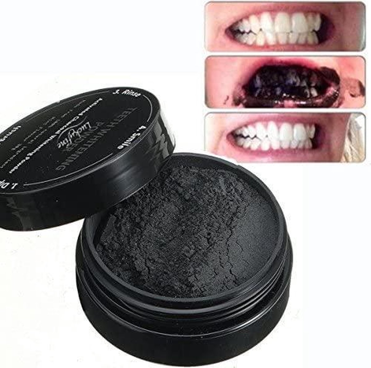 Activated charcoal teeth