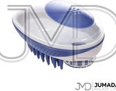 Jumada's Wasborstel Met Zeepdispenser - Borstel Met Zeep - Hondenborstel - Wasborstel - Kattenborstel - Massageborstel - Borstel Met Zeepdispenser - 250ml - Blauw/Wit