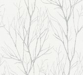 Papier peint nature Profhome 372602-GU papier peint intissé légèrement texturé avec motif nature gris blanc mat 5,33 m2