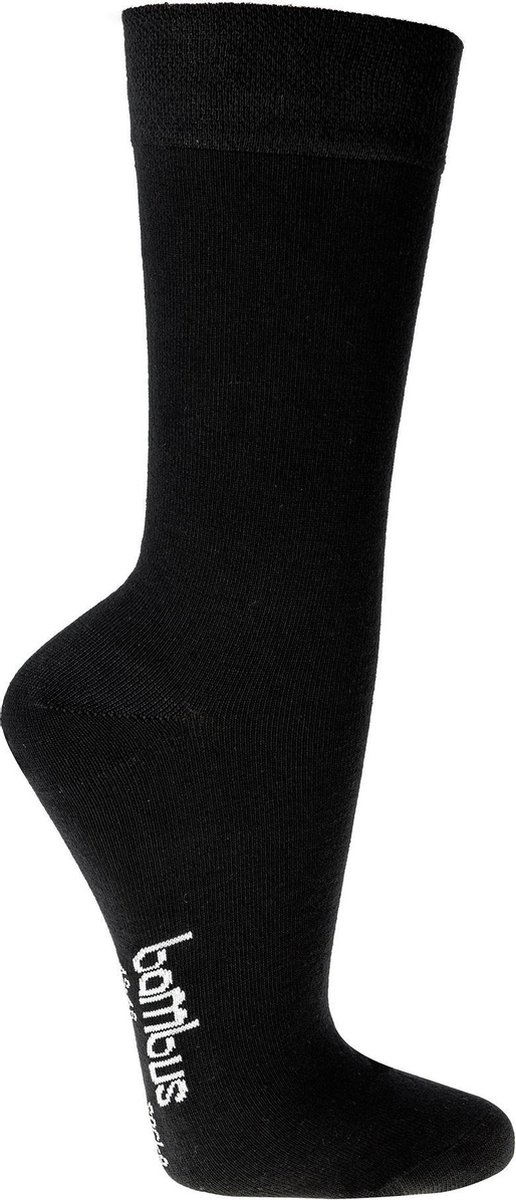Bamboe sokken - 3 paar - zwart - normale schachtlengte - maat 35/38