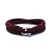 Felix roodzwarte dubbele touw armband