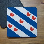 ILOJ onderzetter - Friese vlag - vlag van provincie Friesland - vierkant