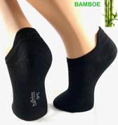 Bamboe Sneakersokken - Extra Zacht - Ventilatie Top - Multipack - 6 Paar - Zwart - 39/42