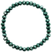 Facet Armband - Dark Green - Pearl Shine - 6mm