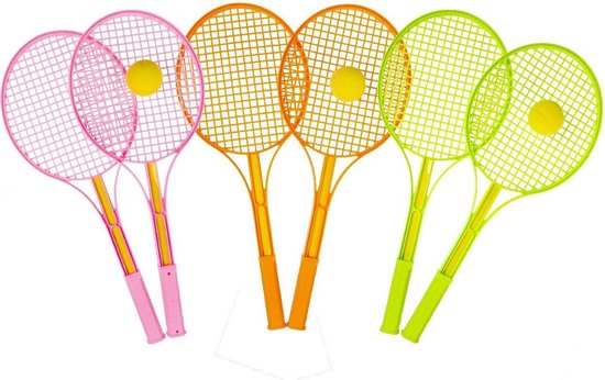 Ensemble de balles de tennis pour enfants Raquette de tennis pour enfant, 2  raquettes en plastique Comprend 2 balles en mousse Cadeau pour tout-petits