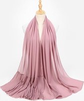 Omslagdoek - Hoofddoek - Hijab - Damesmode - Sjaal Dames - Kleding Dames - Roze - 185x75CM