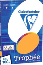 Trophée Clairefontaine - Oranje clair - Papier copie - A4 160 grammes - 50 feuilles