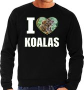 I love koalas trui met dieren foto van een koala zwart voor heren - cadeau sweater koalas liefhebber S