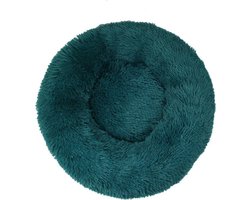 KUSSIES® Kussen 50 Cm Met Wasbare Hoes - Petrol - Hondenkussen Kattenkussen - Donut Ronde Kattenmand Kat Hond Groen Groene Donkergroen Donkergroene