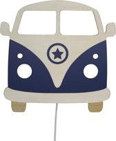 Houten wandlamp Retro Bus blauw -  LED lamp - Roozje
