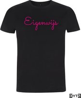 T-shirt | Karaktereigenschappen | Eigenwijs06 - fluor pink, XXL, Dames