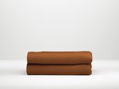 Luxe Katoen/Satijn Lits-jumeaux Hoeslaken Oranje | 180x200 | Subtiel Glazend En Zijdezacht | Ademend En Juiste Pasvorm