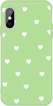 Voor iphone xs max meerdere love-hearts patroon kleurrijke frosted tpu telefoon beschermhoes (groen)