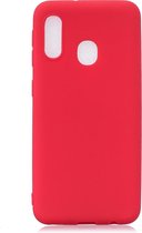 Frosted effen kleur TPU beschermhoes voor Galaxy A20e (rood)