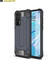 Voor Huawei P40 Magic Armor TPU + PC Combinatie Case (Navy Blue)