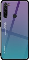 Voor Xiaomi Redmi Note 8 glazen behuizing met kleurverloop (donkerpaars)