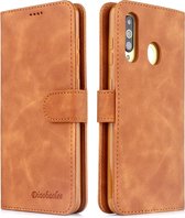 Voor Galaxy S10 Diaobaolee Pure Fresh Grain horizontale flip lederen tas met houder en kaartsleuven (geel)