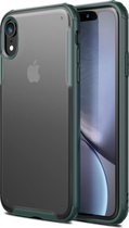 Krasbestendig TPU + acryl beschermhoes voor iPhone XR (donkergroen)