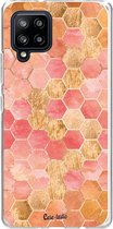 Casetastic Samsung Galaxy A42 (2020) 5G Hoesje - Softcover Hoesje met Design - Honeycomb Art Coral Print
