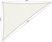 Shadow Comfort® Driehoek 90° schaduwdoek - UV Bestendig - Zonnedoek - 400 x 500 x 640 CM - Arctic White
