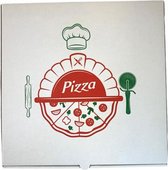 100 x Pizzadoos - Golfkarton - Wit - 32x32x3cm - pizza - doos - golfkarton - pizzadozen - pizzadoos karton - kartonnen pizzadoos - 100% composteerbaar - milieuvriendelijk papier -