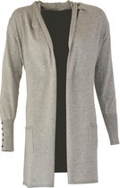 MOOI! Company - Dames vest Loret - Half lang los vallend - Fijn gebreid - Kleur l.Grey melange - M