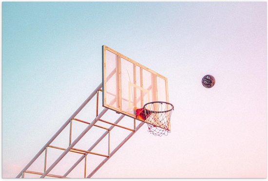 Poster – Scorend Punt Basketbal - 60x40cm Foto op Posterpapier