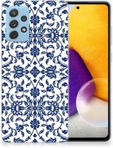 GSM Hoesje Geschikt voor Samsung Galaxy A72 Trendy Telefoonhoesjes Flower Blue