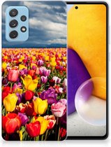 Hoesje Geschikt voor Samsung Galaxy A72 Telefoon Hoesje Tulpen