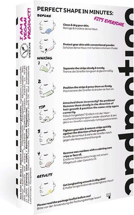 Andmetics Face Wax Strips ontharings strips voor het gezicht bol