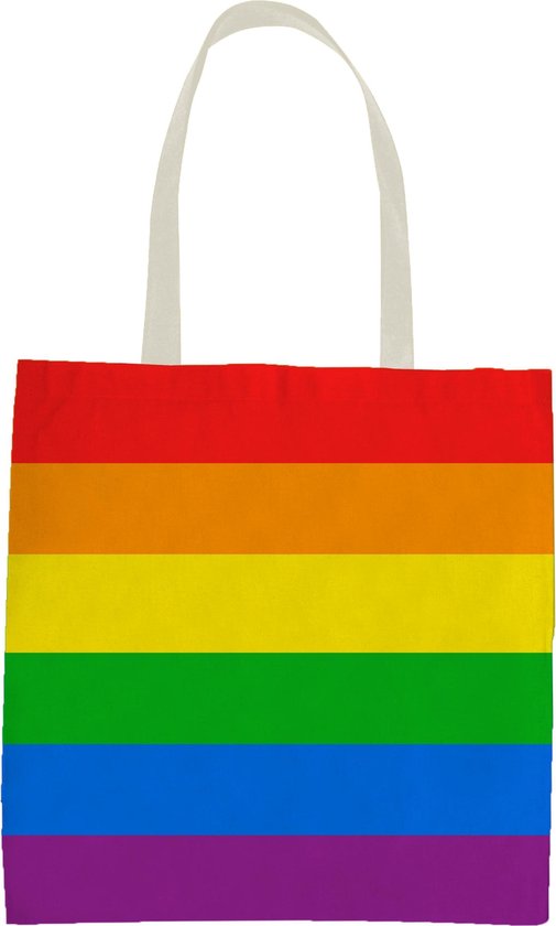 Raar Bezem Het formulier 1x Polyester boodschappentasje/shopper regenboog/rainbow/pride vlag voor  volwassenen... | bol.com