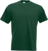 Set van 2x stuks basic donker groene t-shirt voor heren - voordelige 100% katoen shirts - Regular fit, maat: L (40/52)