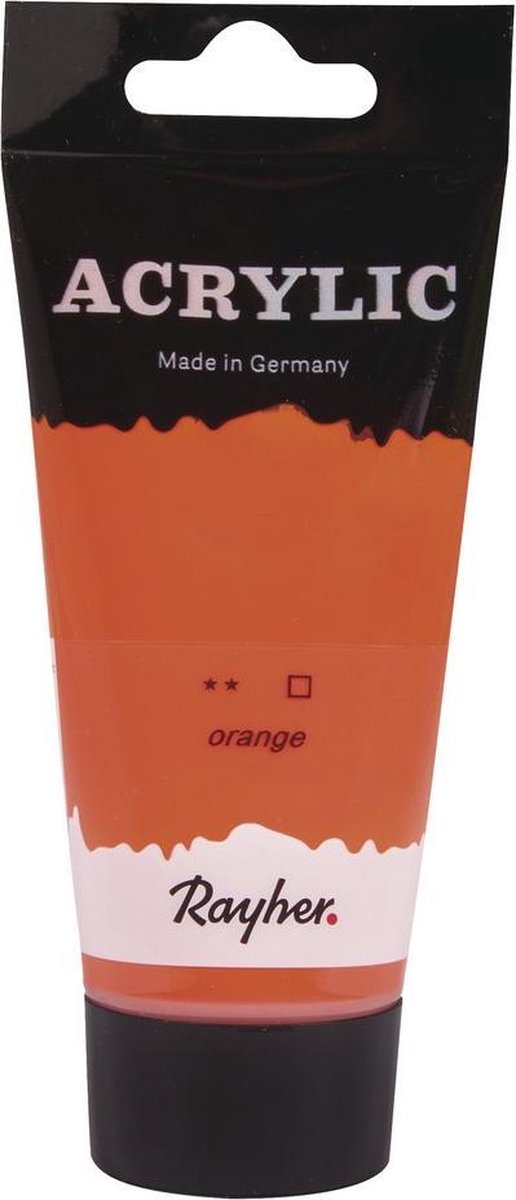 Oranje acrylverf/hobbyverf op waterbasis 75 ml - Schilderen/knutselen - Voor kinderen en volwassenen