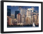 Foto in frame , Wolkenkrabbers van New York ,120x80cm , Multikleur , wanddecoratie