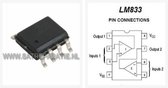 LM833 Dual High-Speed Audio Operationele versterker | SMD SO-8 | verpakt per 4 stuks