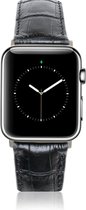 Bracelet Apple Watch en cuir noir Croco - Convient pour la série iWatch 1/2/3/4/5 - Oblac®