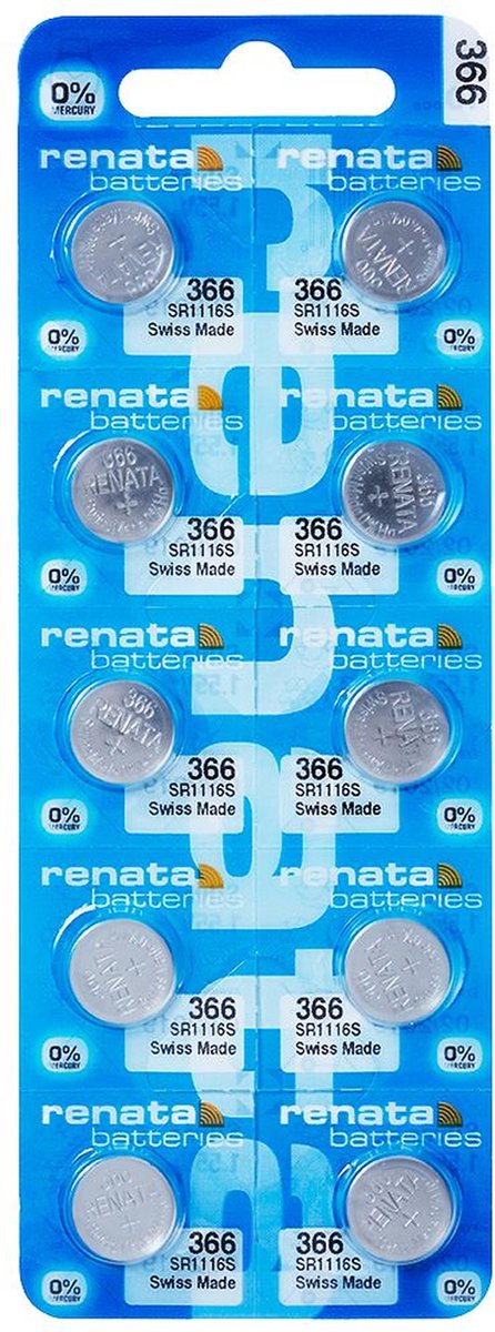 Horlogebatterijen Renata 366 (SR1116S) 10 stuks