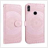 Voor Huawei P30 Pro geperst afdrukpatroon Horizontale flip PU lederen tas met houder & kaartsleuven & portemonnee & & draagkoord (roze)