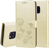 Rose reliÃ«f horizontaal Flip PU lederen tas voor Huawei Mate 20 Pro, met houder & kaartsleuven & portemonnee (goud)