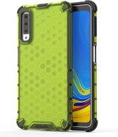 Shockproof Honeycomb PC + TPU Case voor Galaxy A7 (2018) (Groen)