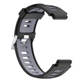Voor Garmin Forerunner 735 XT tweekleurige siliconen band (zwart + grijs)