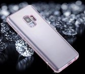 Voor Galaxy S9 Diamond Border TPU transparante beschermende achterkant van de behuizing (roze)