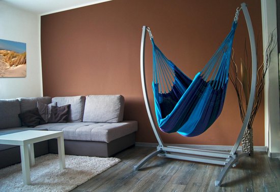 Chihee Hangende eierstoelstandaard, sterk ijzeren hangstoelframe met veerhaak stabiele basis, zware schommelstoelstandaard 330 lbs, C-standaard voor hangende stoel binnen buiten slaapkamer terras tuin