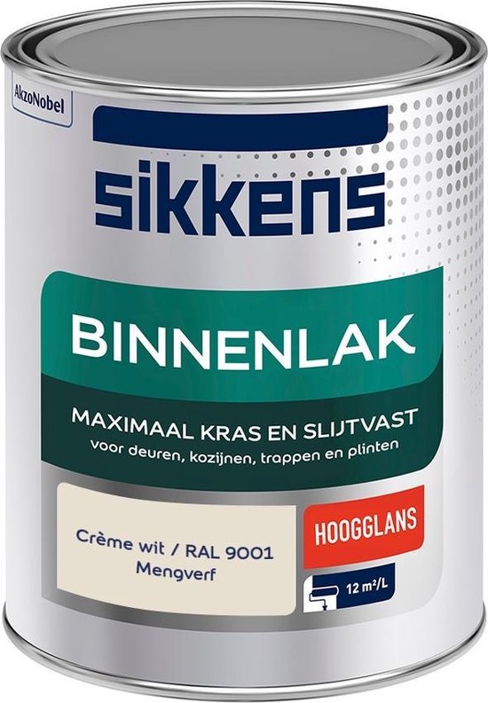 Demon Afleiden waterval Sikkens Binnenlak - Verf - Hoogglans - Mengkleur - Crème wit / RAL 9001 - 1  liter | bol.com