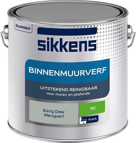 Sikkens Binnen Muurverf - Mengkleur - Early Dew - 2,5 Liter | bol.com