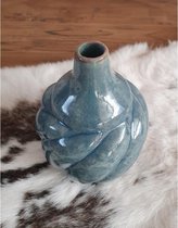 Mansion Atmosphere Porseleinen vaas (gedraaid) Vintageblauw Maat:11x15,5cm