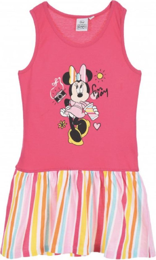 Disney Minnie Mouse zomer jurk -  Fun day - fuchsia - maat 122/128 (8 jaar)